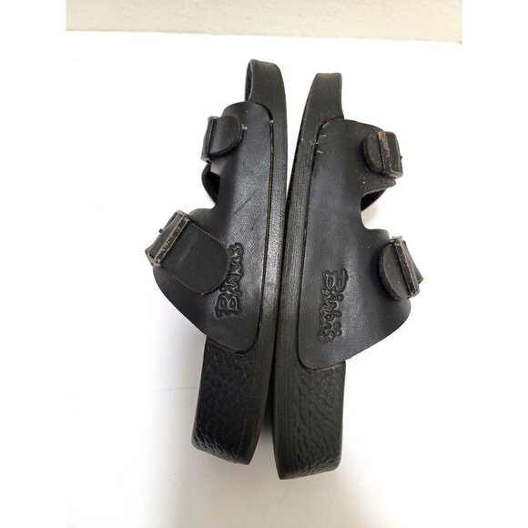 Birkenstock Style Black Double Strap Slide Sandals With Buckles Size 41 - Picture 6 of 15